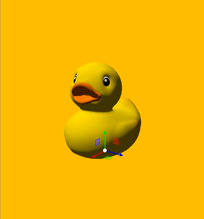 Yellow rubber duck model in the Craig Engine editor with a transform gizmo
